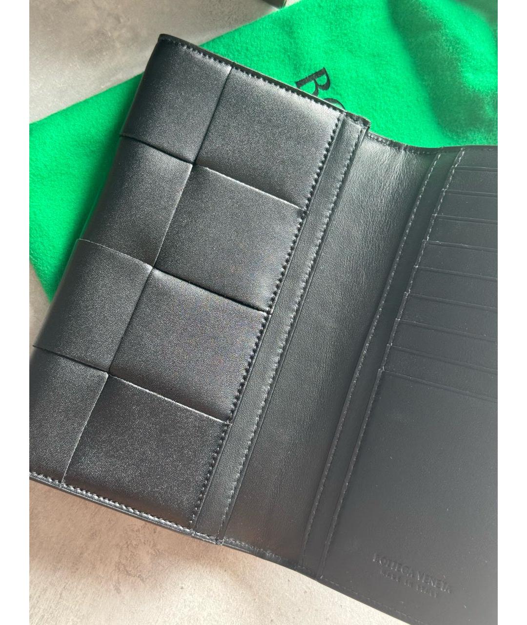 BOTTEGA VENETA Черный кожаный кошелек, фото 4