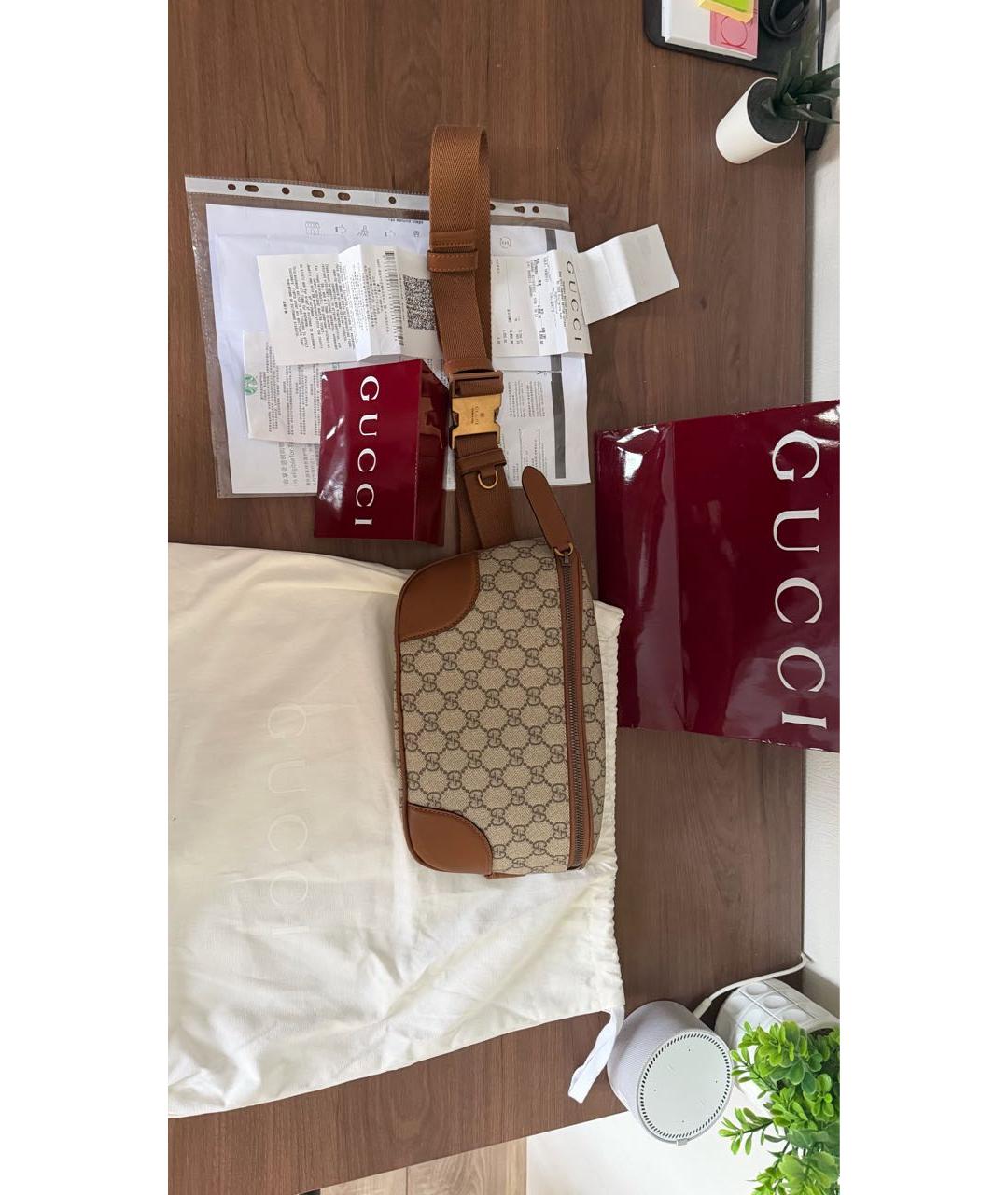 GUCCI Бежевая поясная сумка, фото 3