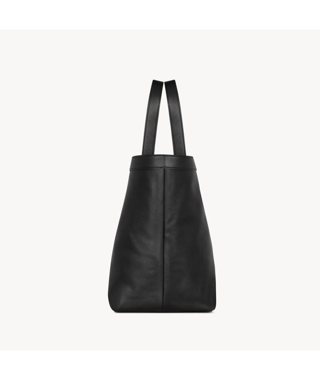 SAINT LAURENT Черная кожаная сумка тоут, фото 5