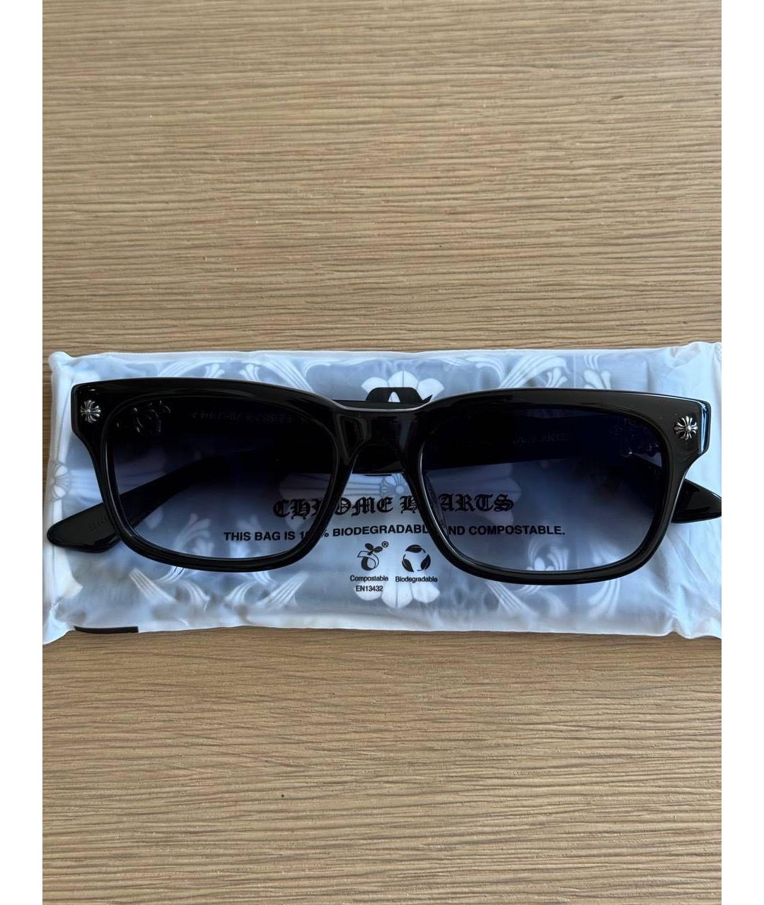 CHROME HEARTS Черные пластиковые солнцезащитные очки, фото 4