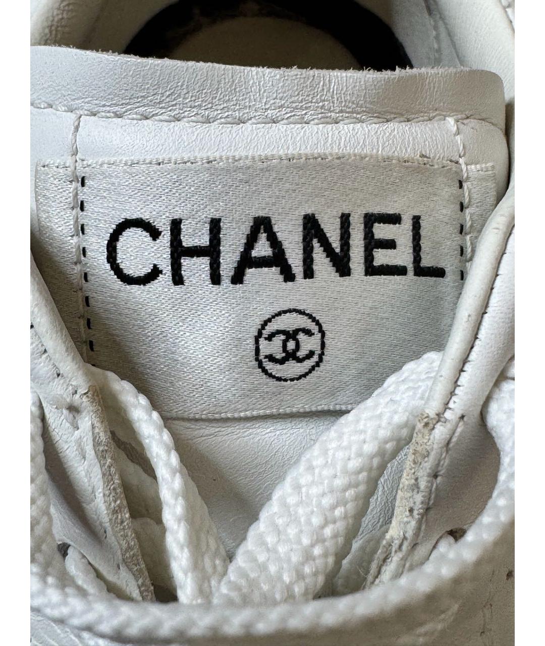 CHANEL Белые кожаные кеды, фото 5