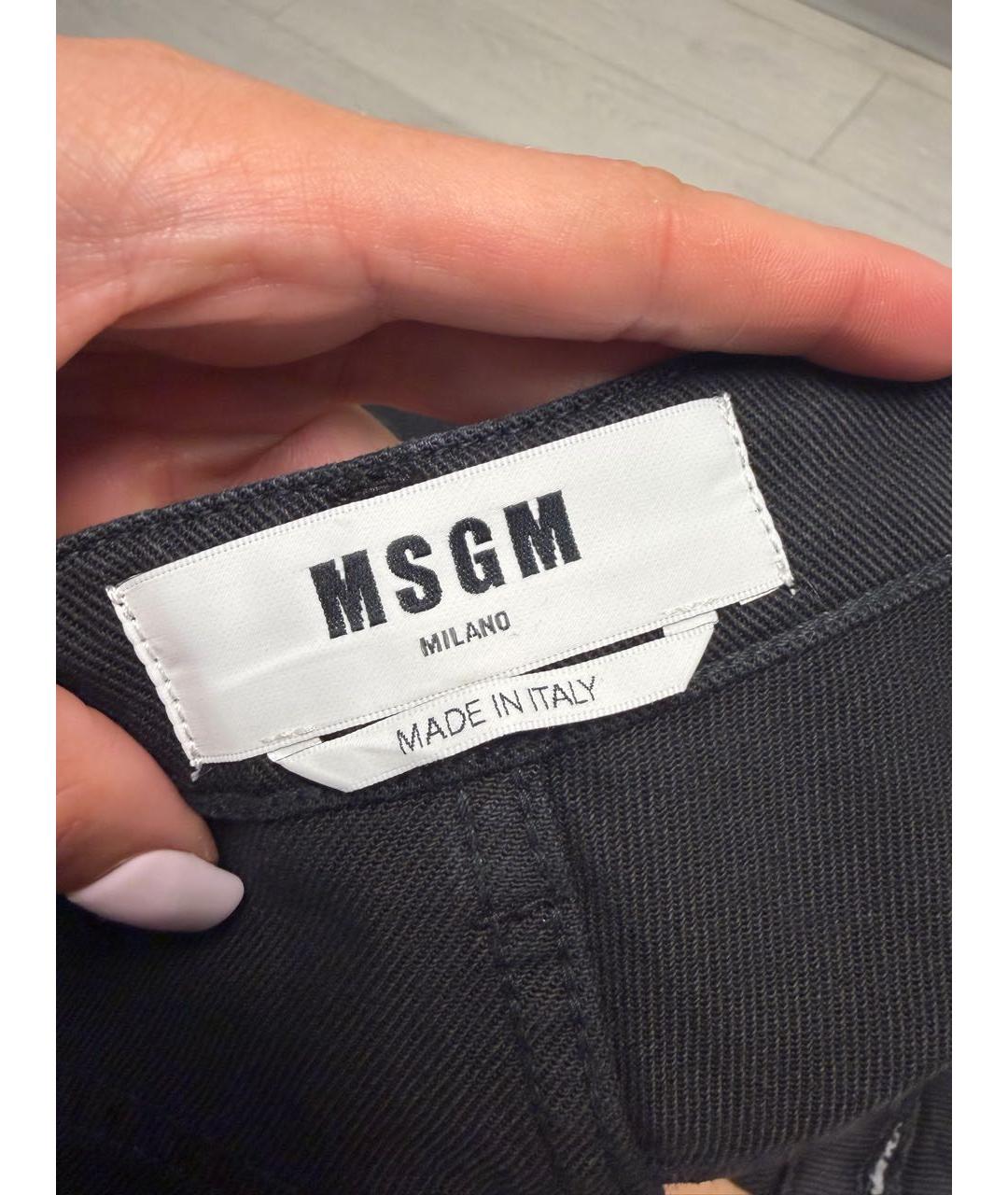 MSGM Черные хлопковые прямые джинсы, фото 2