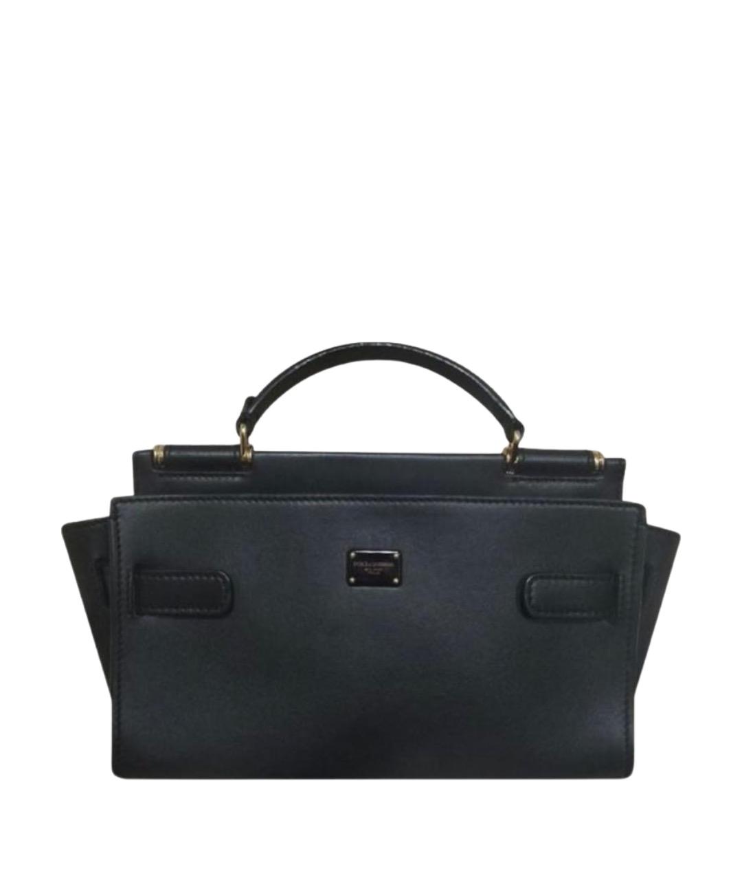 DOLCE&GABBANA Черная кожаная сумка с короткими ручками, фото 1