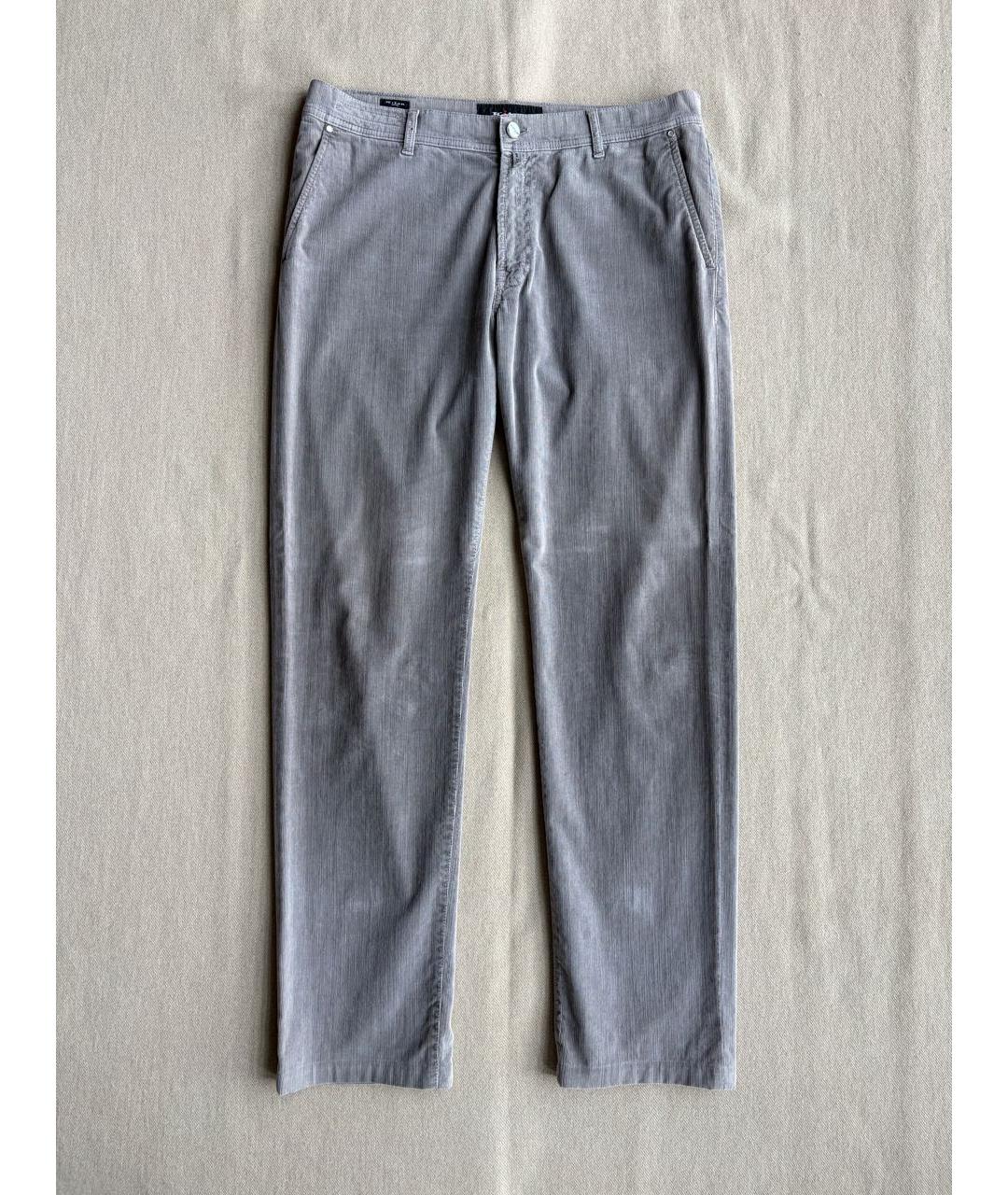 KITON Серые хлопко-эластановые повседневные брюки, фото 9