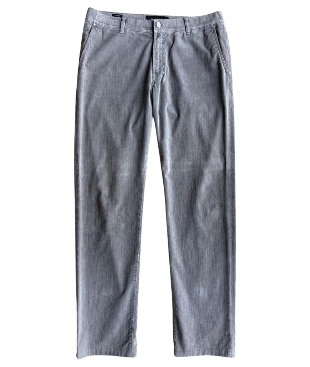 KITON Серые хлопко-эластановые повседневные брюки, фото 1