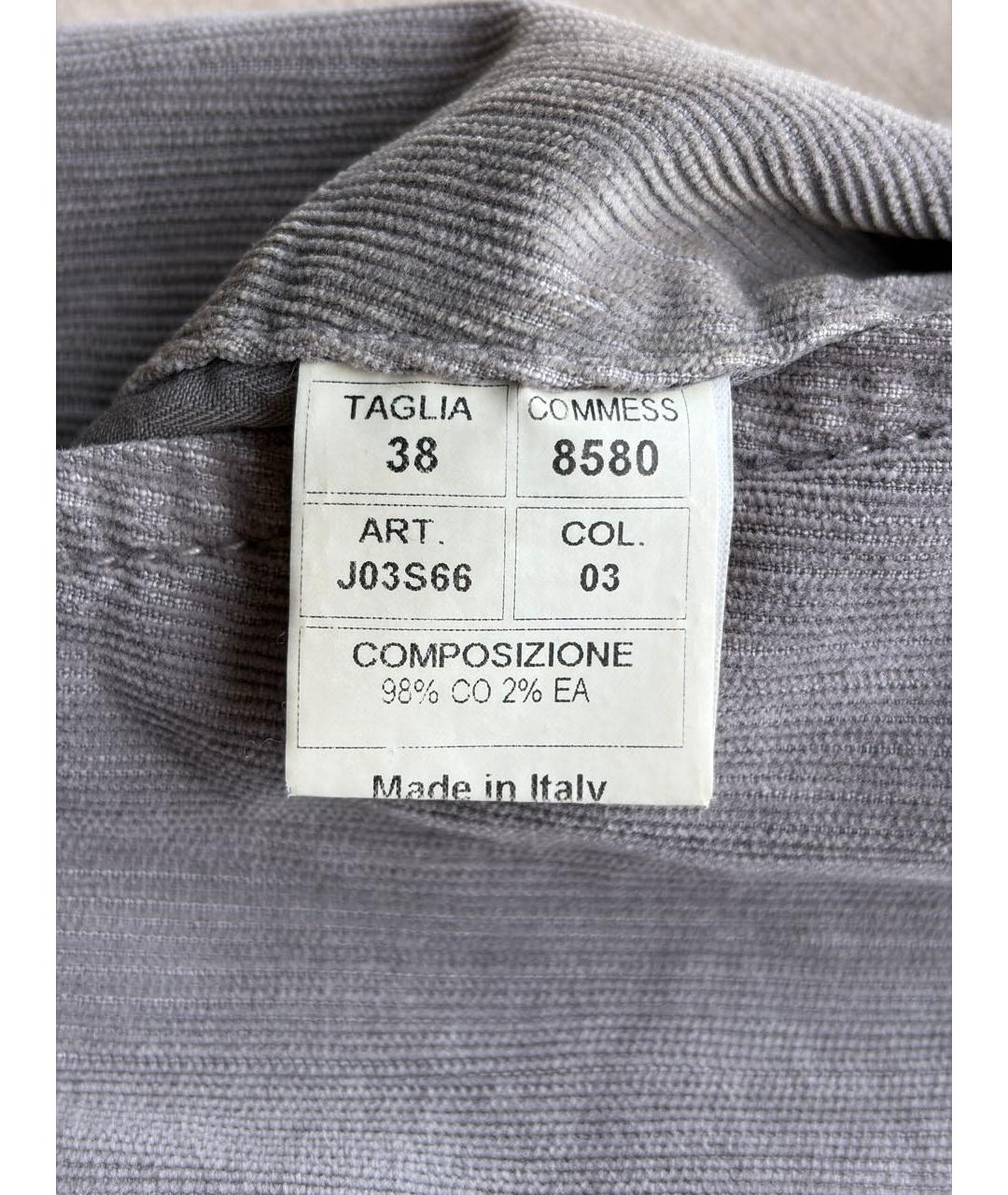 KITON Серые хлопко-эластановые повседневные брюки, фото 6