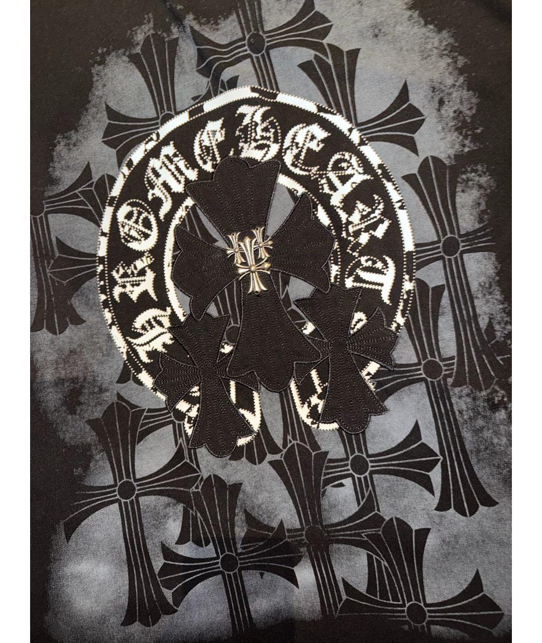 CHROME HEARTS Черная хлопковая футболка, фото 5