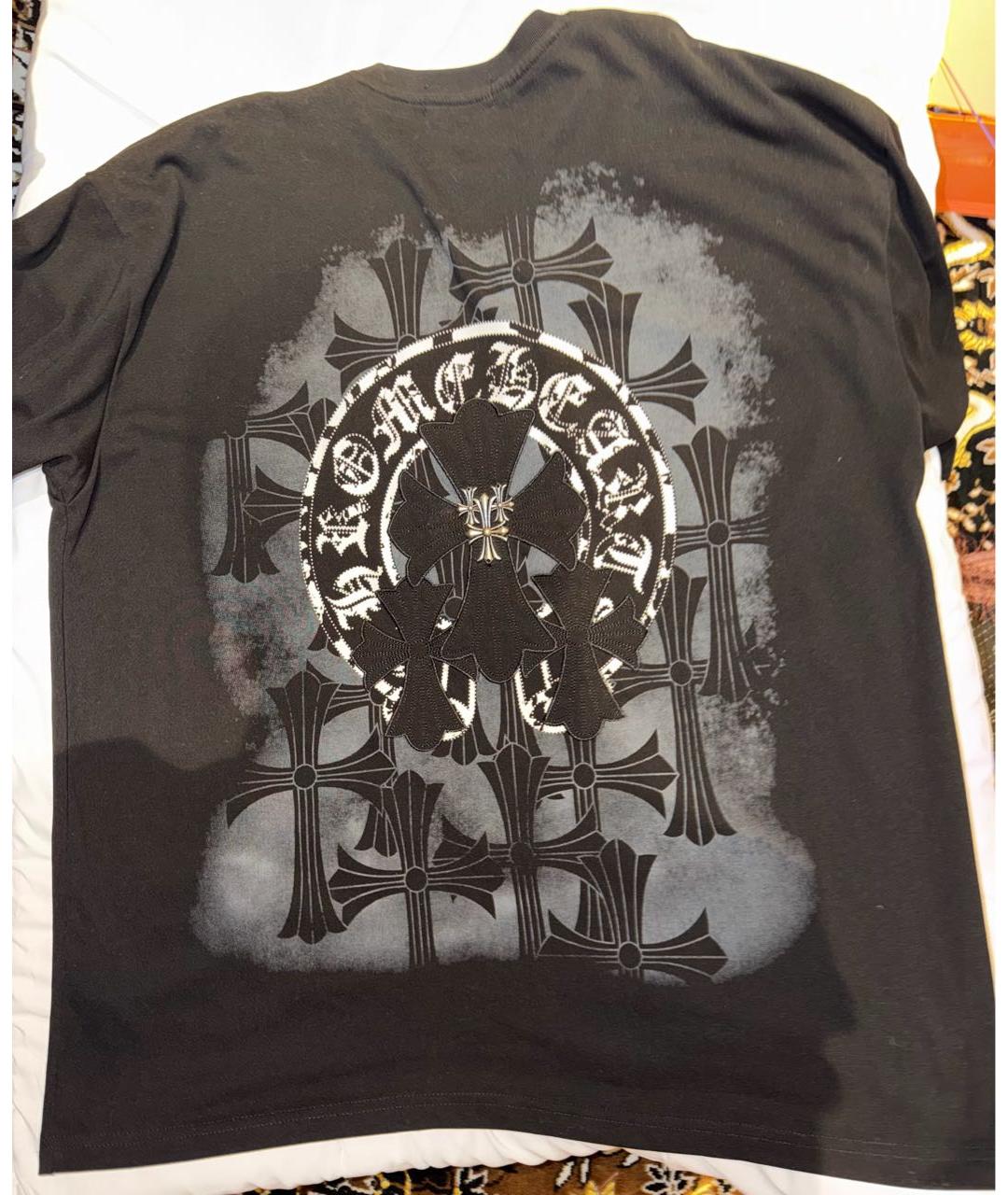 CHROME HEARTS Черная хлопковая футболка, фото 2