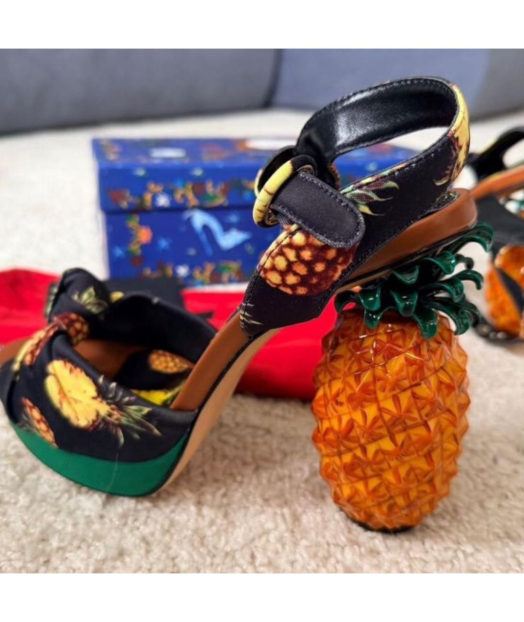 DOLCE&GABBANA Мульти кожаные босоножки, фото 7