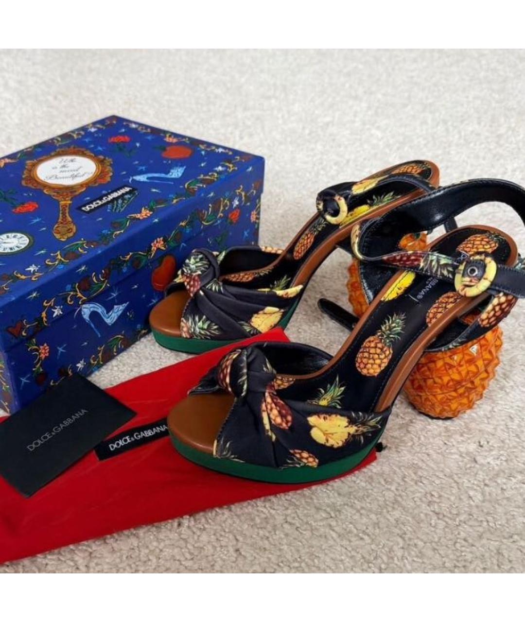 DOLCE&GABBANA Мульти кожаные босоножки, фото 4