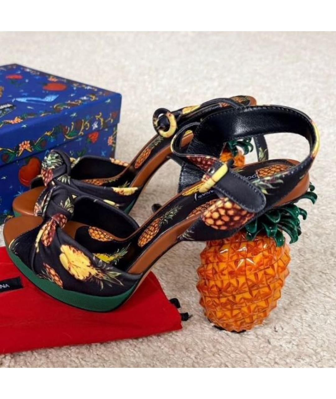 DOLCE&GABBANA Мульти кожаные босоножки, фото 3