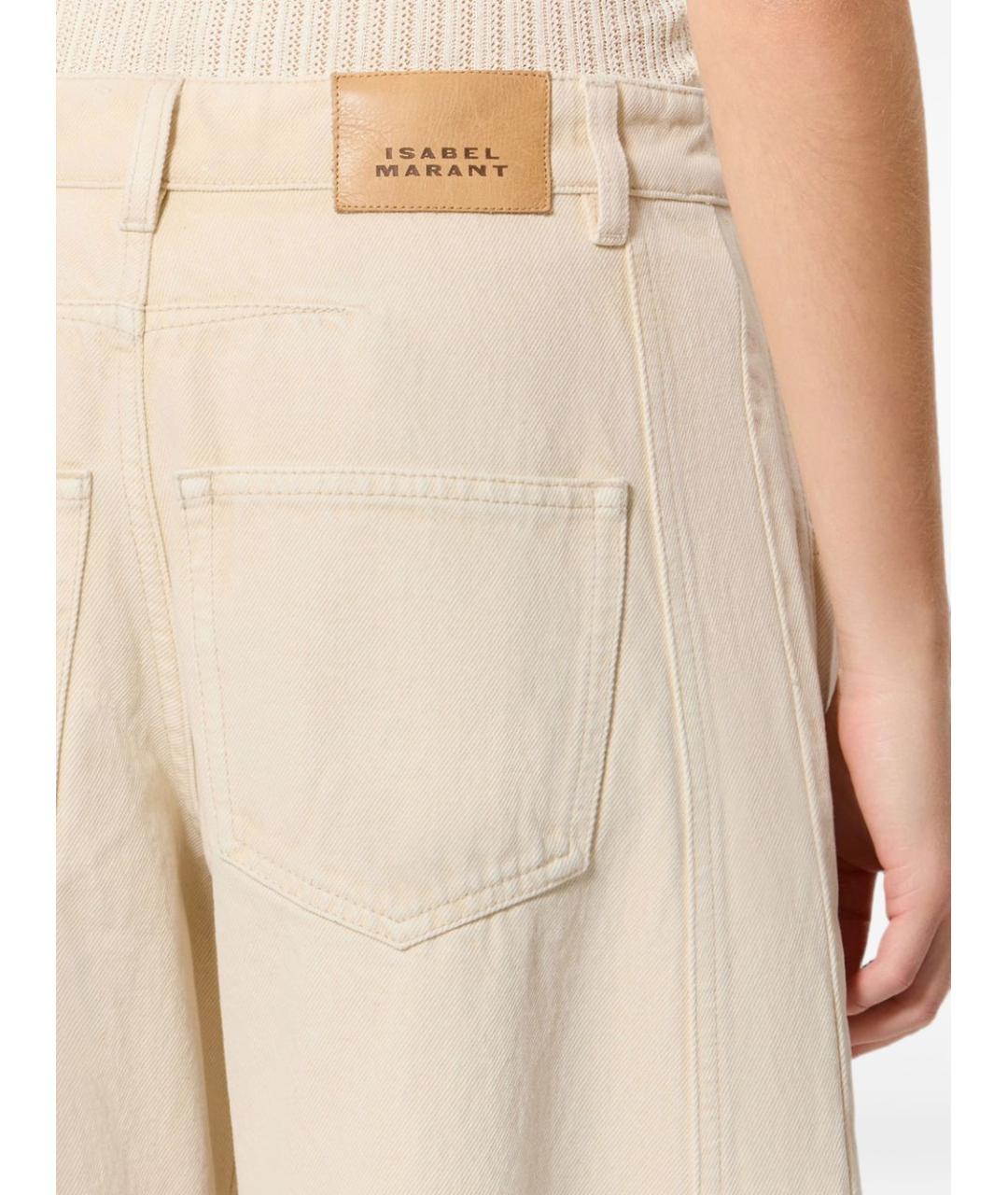 ISABEL MARANT Бежевые хлопковые прямые джинсы, фото 3
