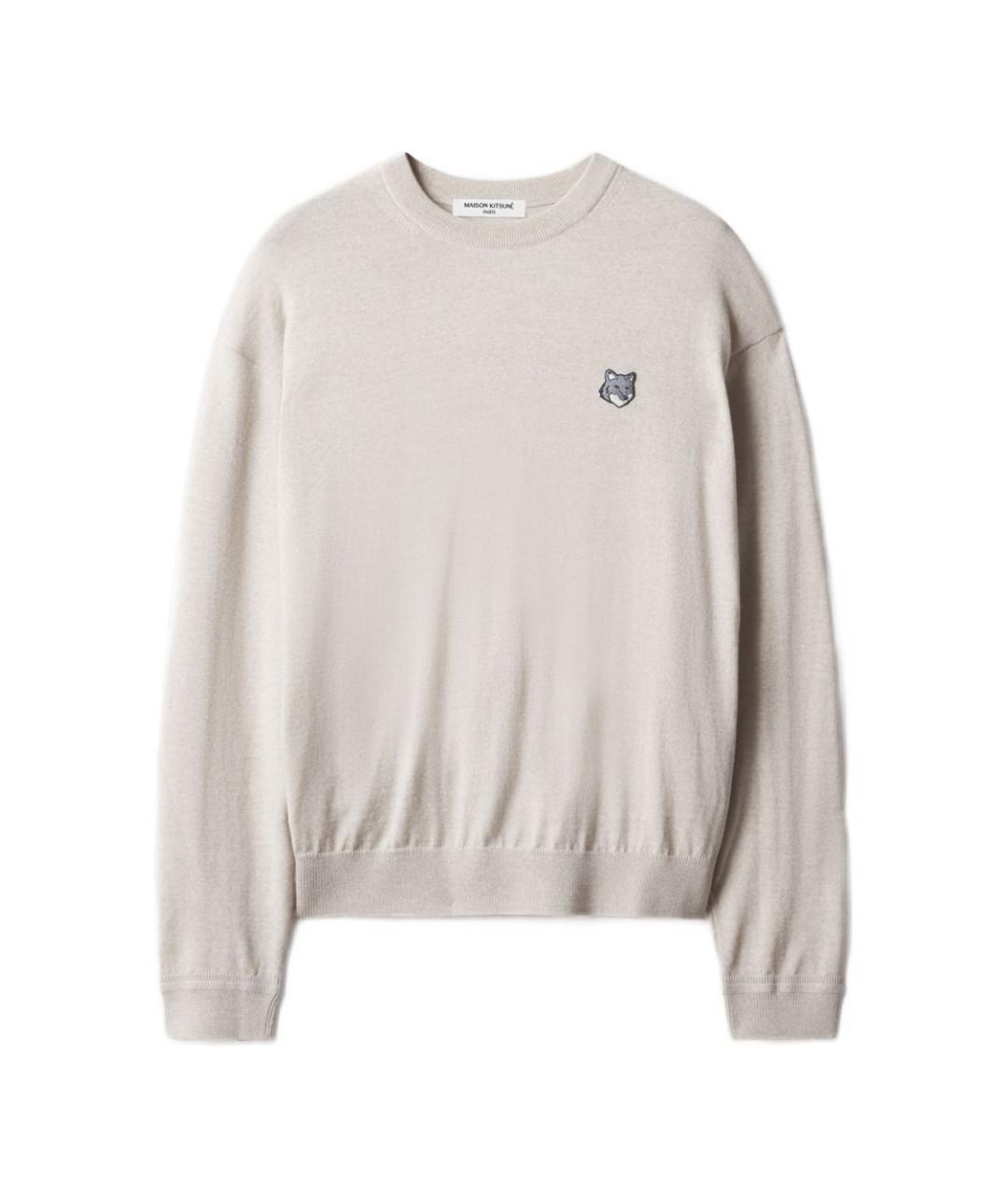 MAISON KITSUNE Бежевый шерстяной джемпер / свитер, фото 1