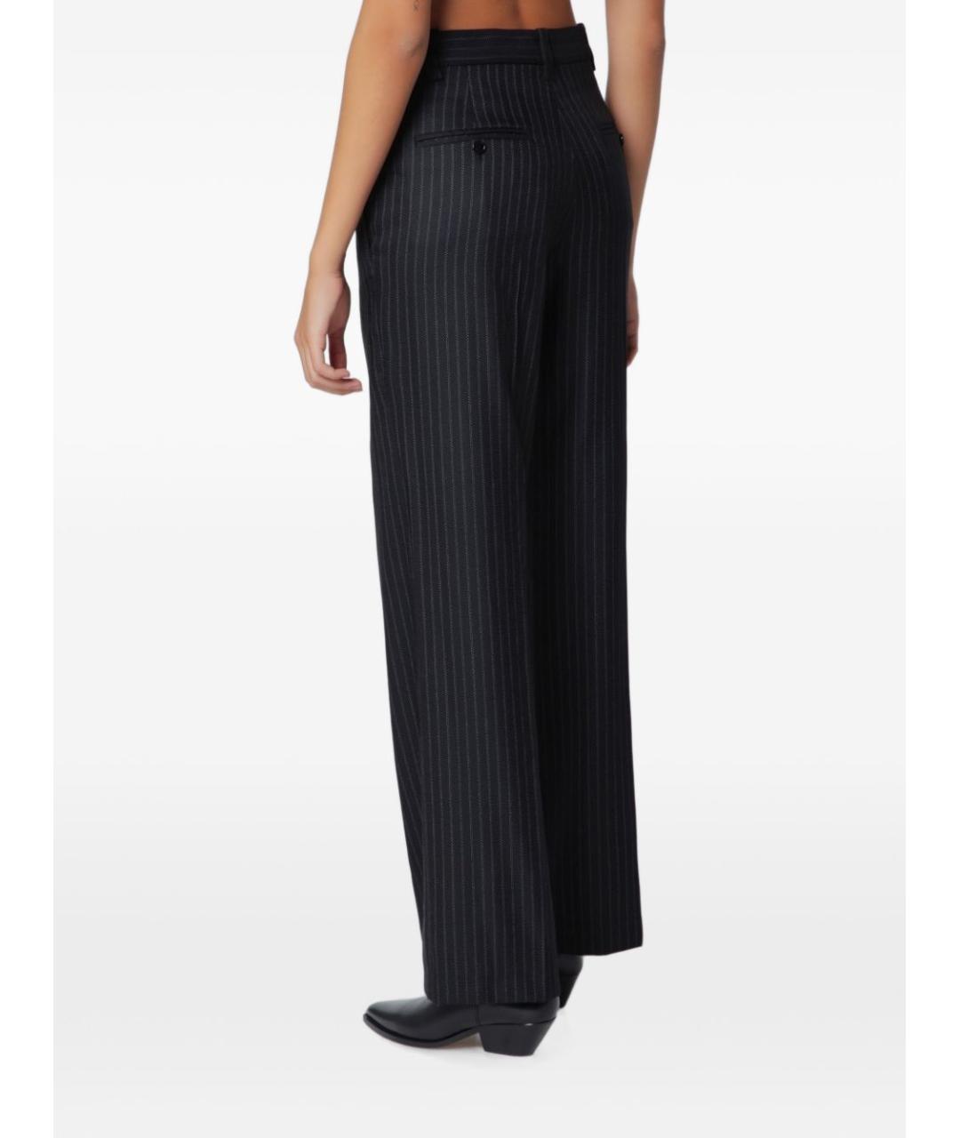 ISABEL MARANT Мульти шерстяные прямые брюки, фото 2