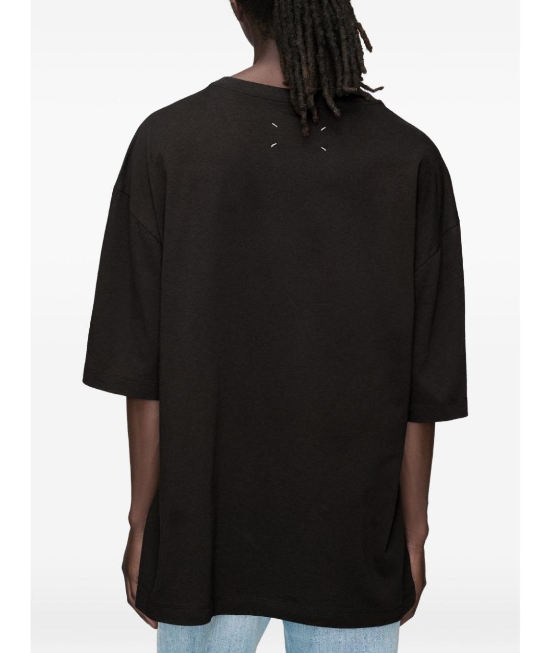 MAISON MARGIELA Черная хлопковая футболка, фото 4