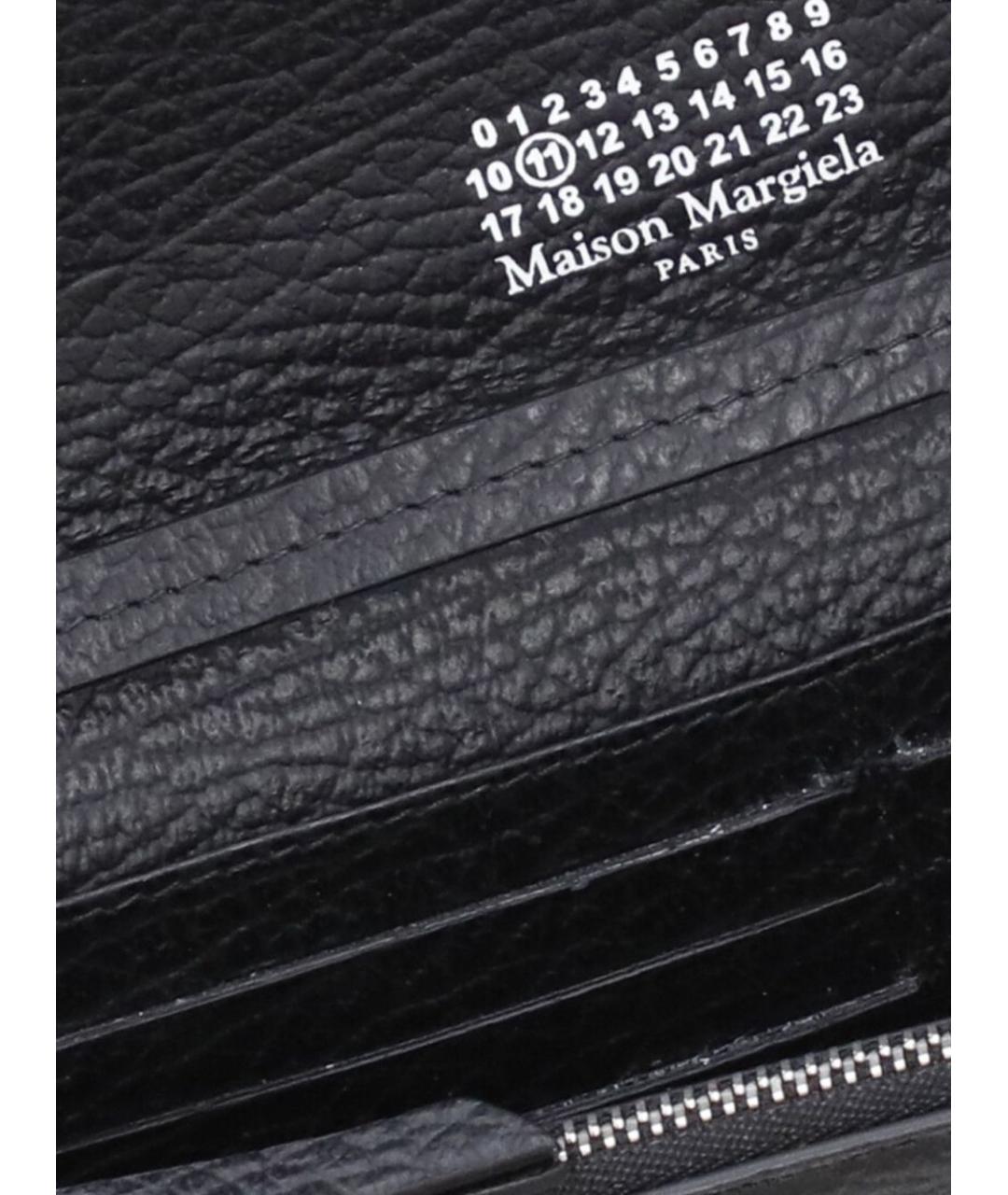 MAISON MARGIELA Черный кожаный кошелек, фото 2