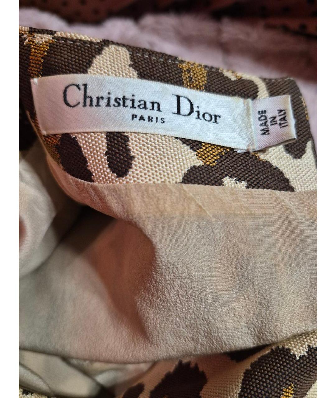 CHRISTIAN DIOR Золотая шелковая блузы, фото 6