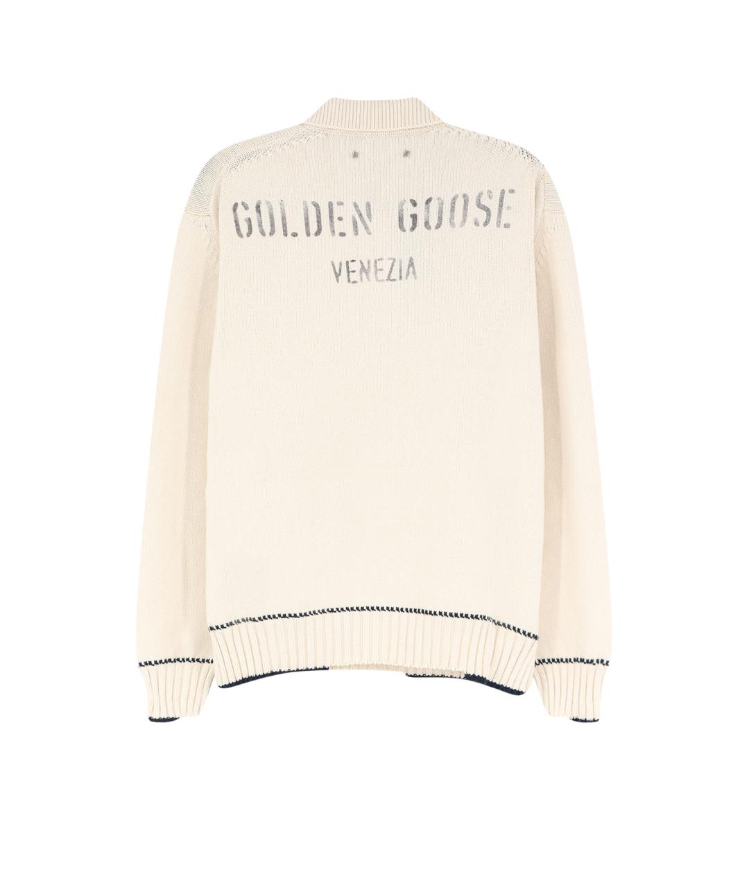 GOLDEN GOOSE Белый хлопковый джемпер / свитер, фото 2