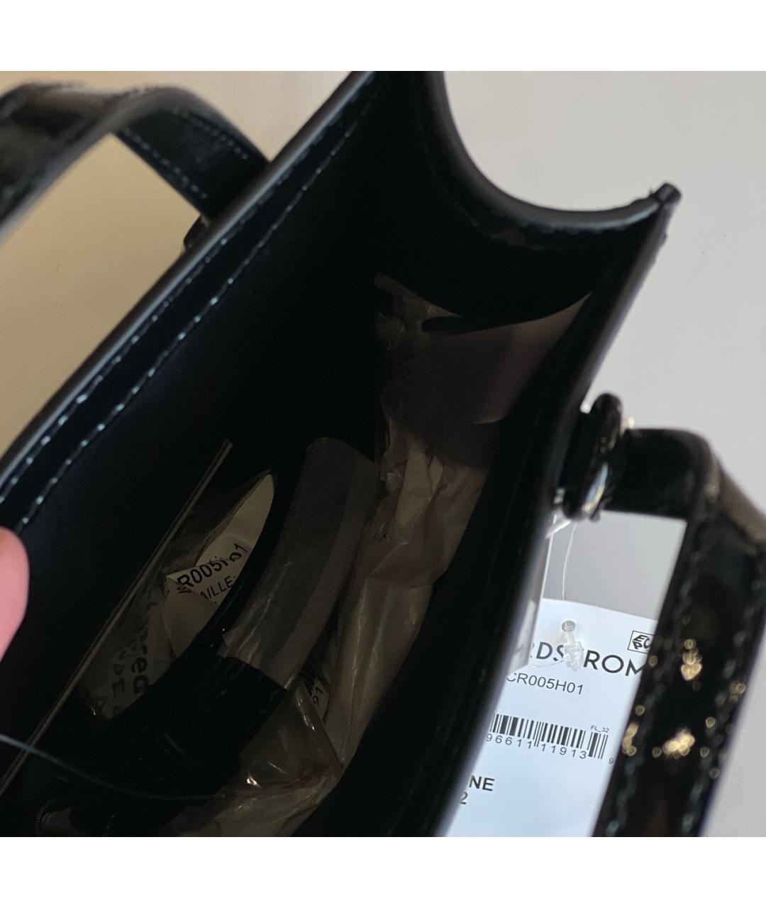 MARC JACOBS Черная сумка с короткими ручками из лакированной кожи, фото 4