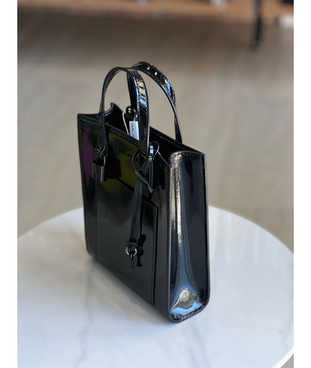 MARC JACOBS Черная сумка с короткими ручками из лакированной кожи, фото 2