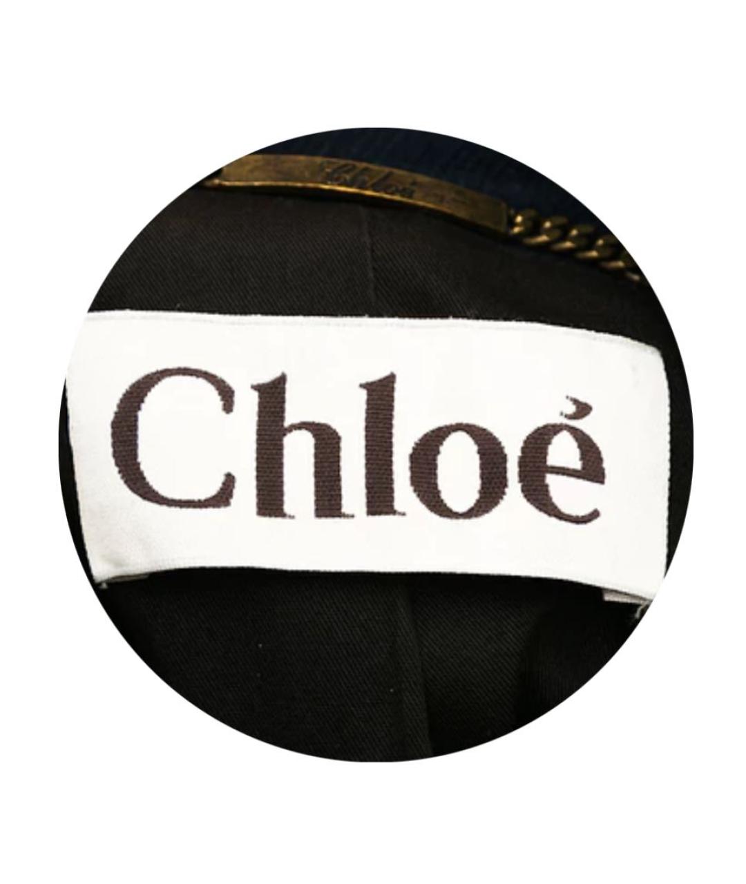 CHLOE Темно-синее шерстяное повседневное платье, фото 3