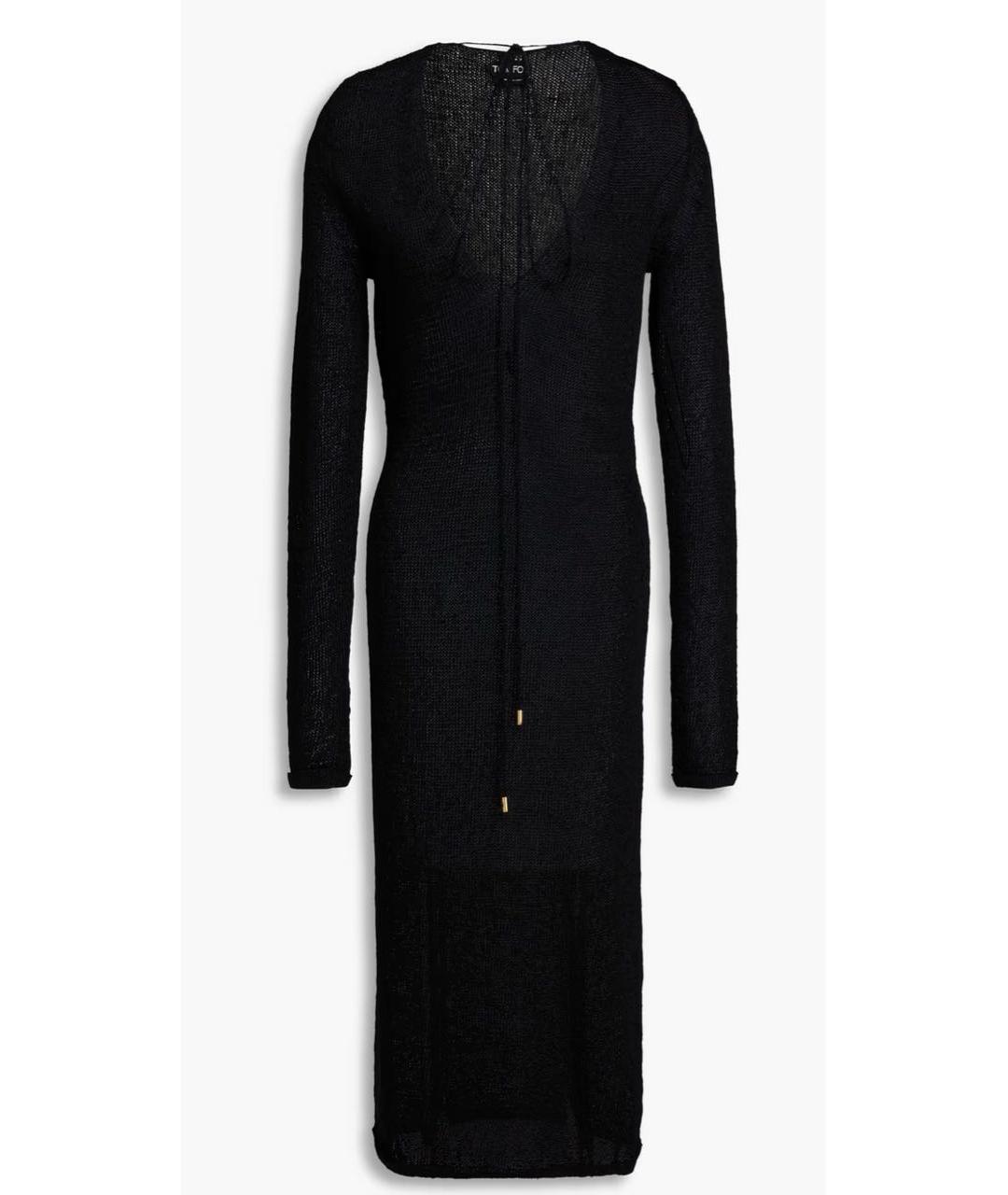 TOM FORD Черное вискозное повседневное платье, фото 9