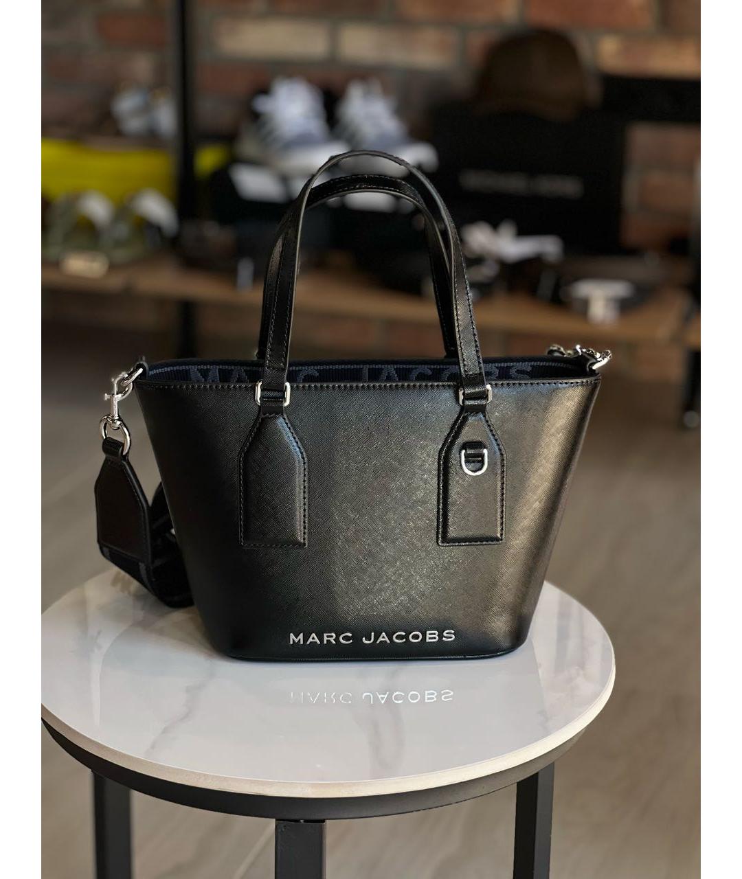 MARC JACOBS Черная кожаная сумка с короткими ручками, фото 5