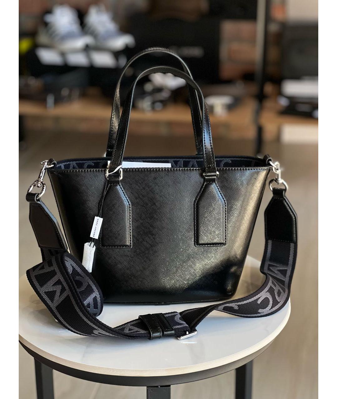 MARC JACOBS Черная кожаная сумка с короткими ручками, фото 3
