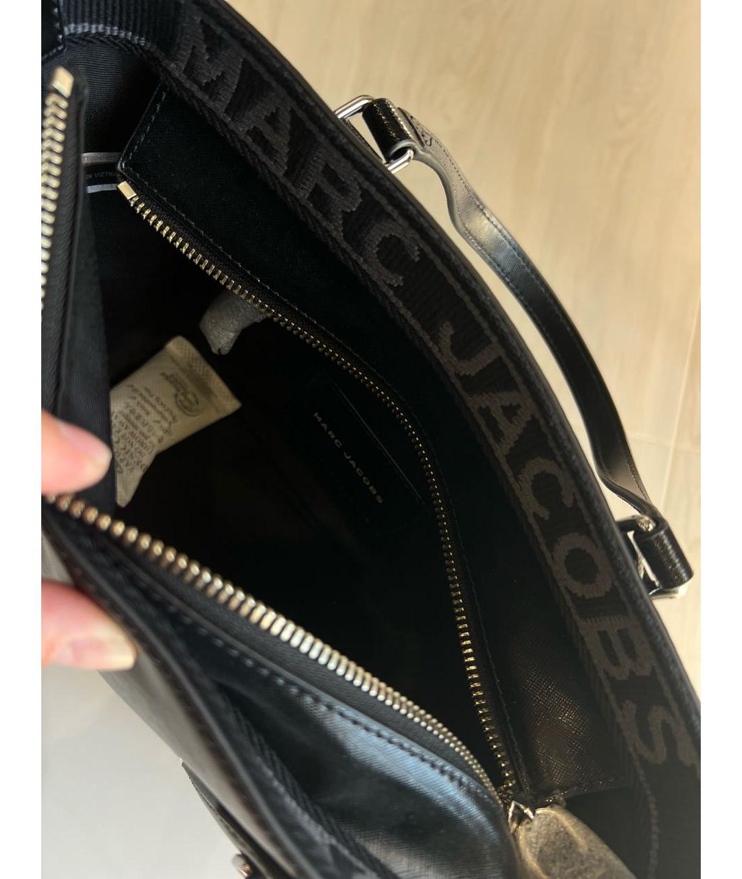 MARC JACOBS Черная кожаная сумка с короткими ручками, фото 4