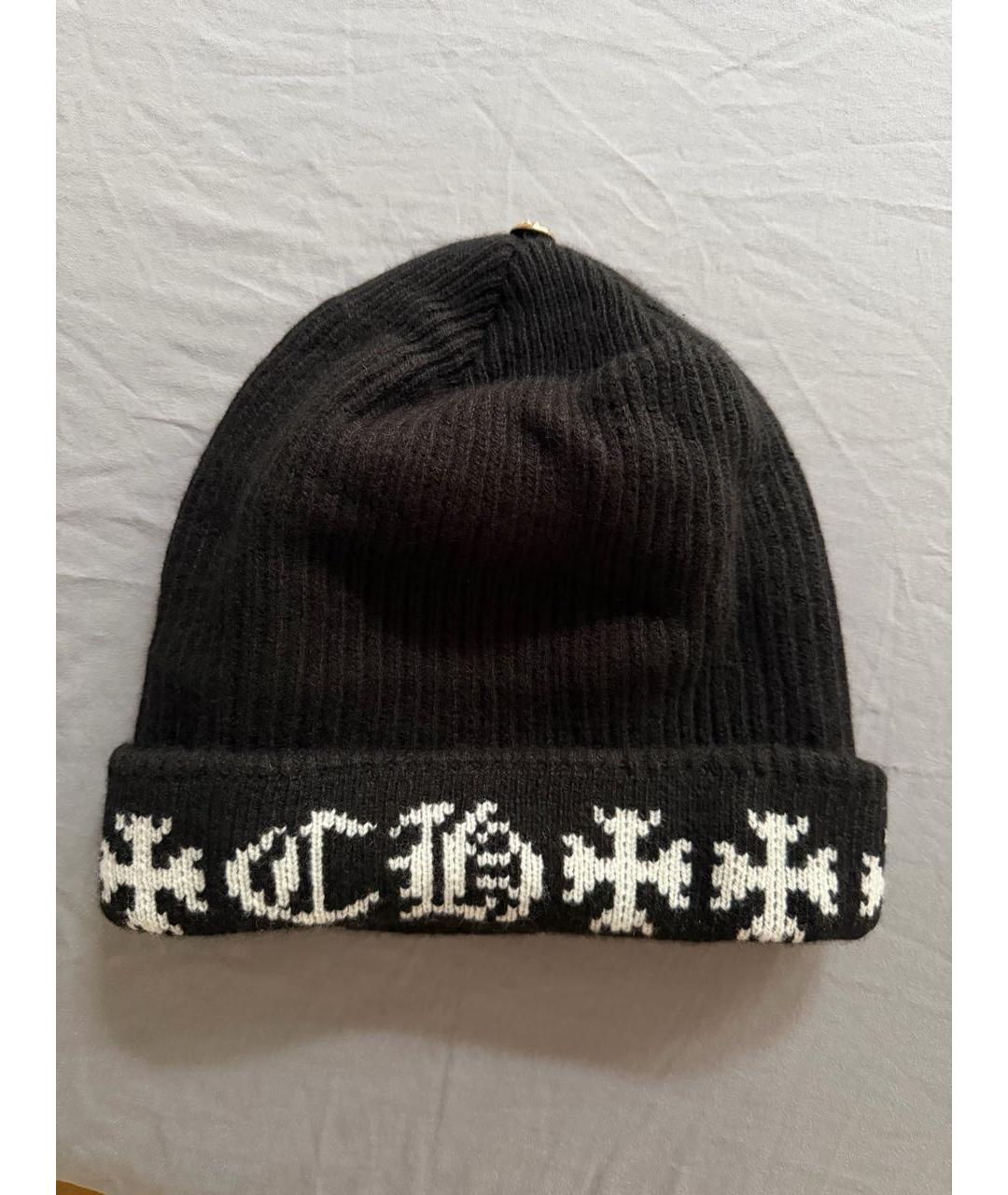CHROME HEARTS Черная кашемировая шапка, фото 6