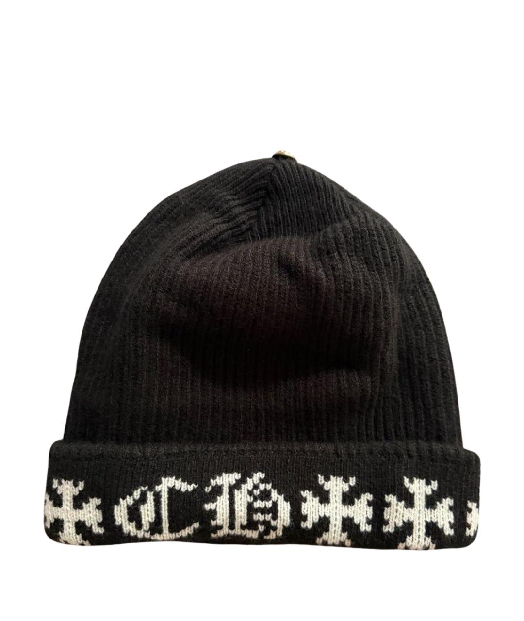 CHROME HEARTS Черная кашемировая шапка, фото 1