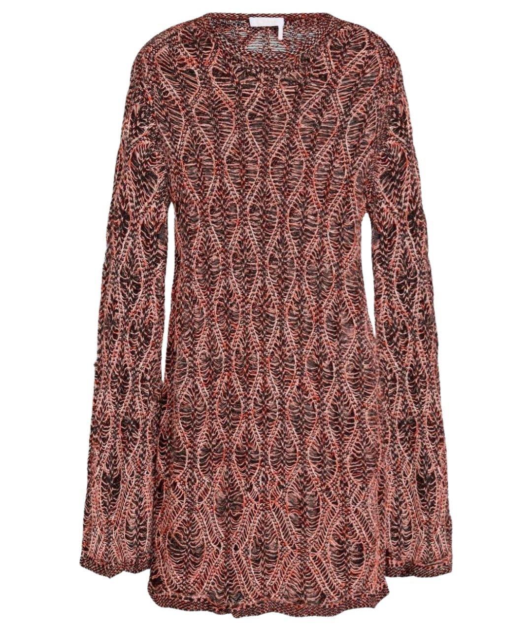 CHLOE Коричневое льняное повседневное платье, фото 1
