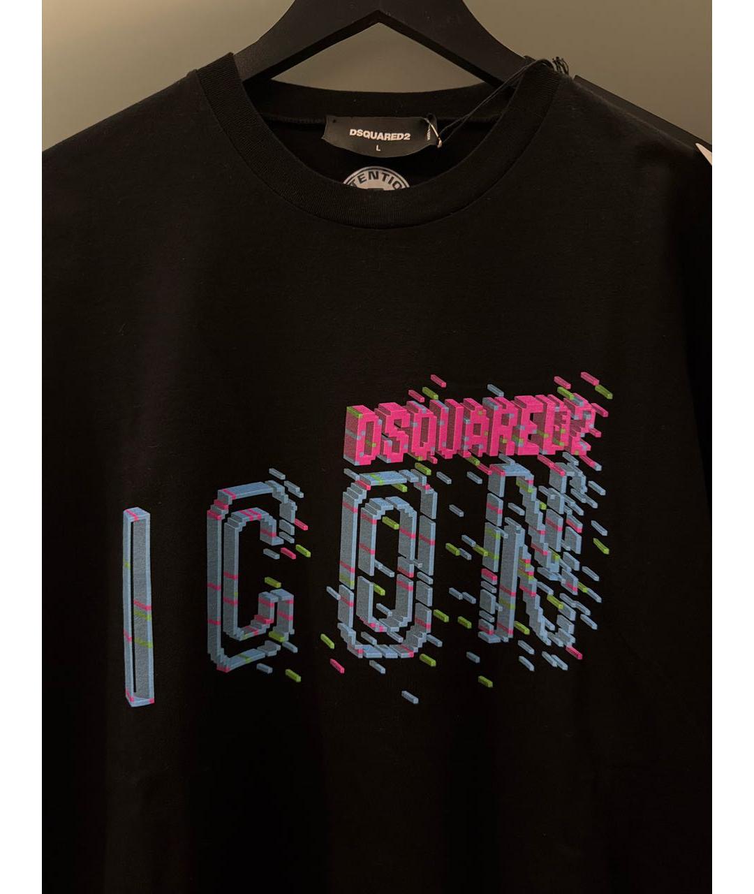 DSQUARED2 Черная хлопковая футболка, фото 4