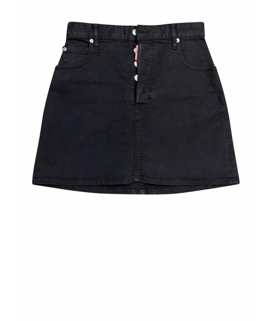 DSQUARED2 Черная деним юбка мини, фото 1