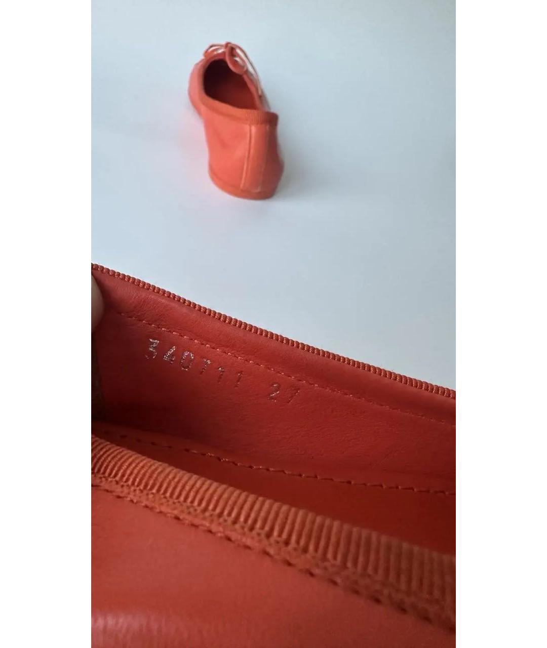 GUCCI KIDS Оранжевые кожаные балетки, фото 5