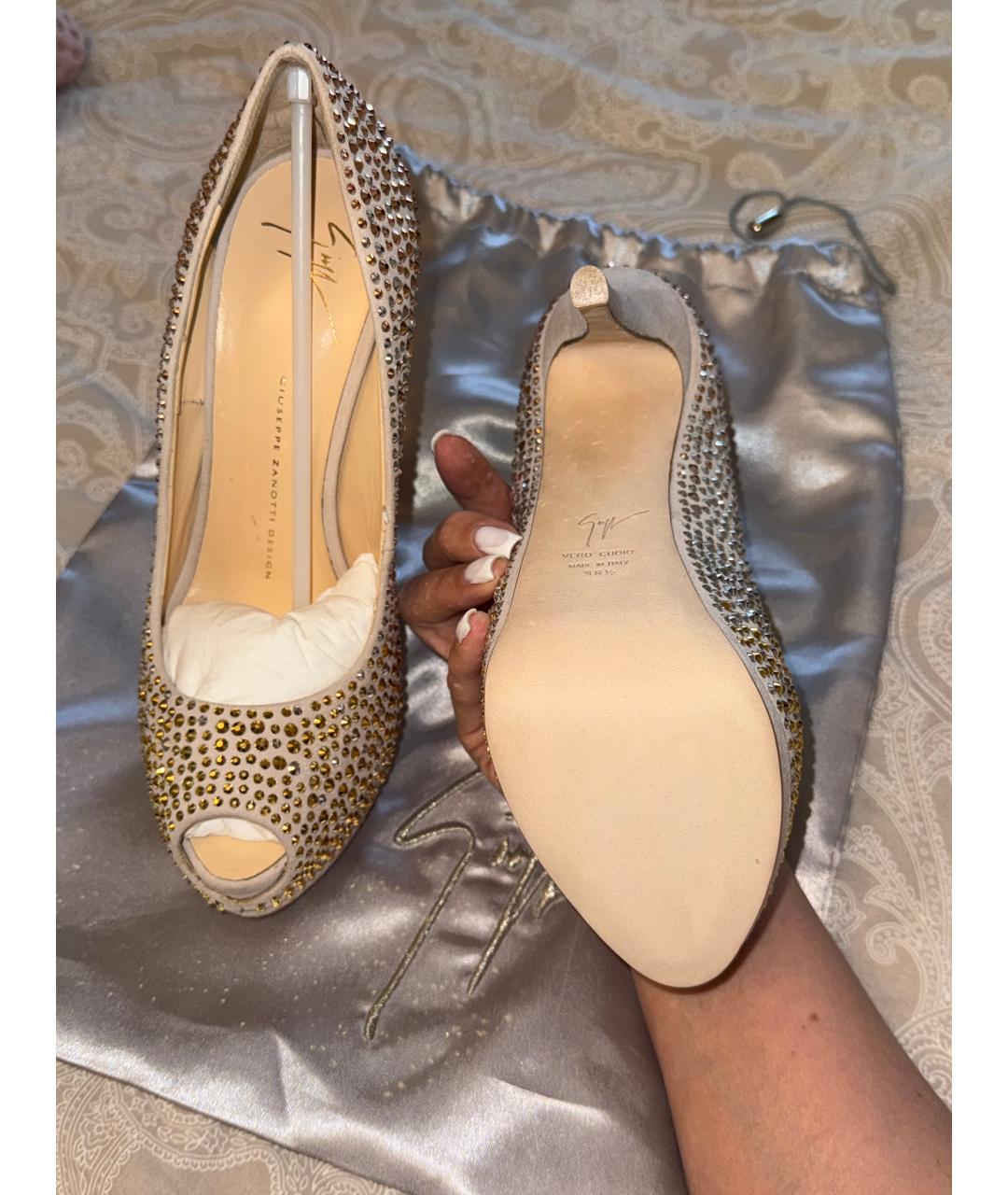 GIUSEPPE ZANOTTI DESIGN Бежевые замшевые туфли, фото 3