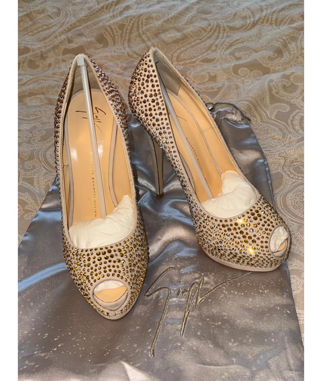 GIUSEPPE ZANOTTI DESIGN Бежевые замшевые туфли, фото 2