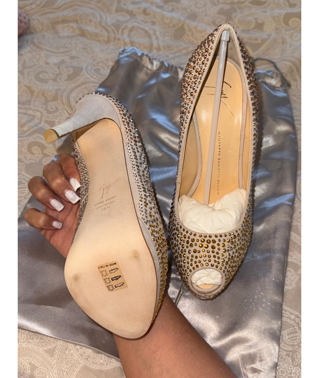 GIUSEPPE ZANOTTI DESIGN Бежевые замшевые туфли, фото 5