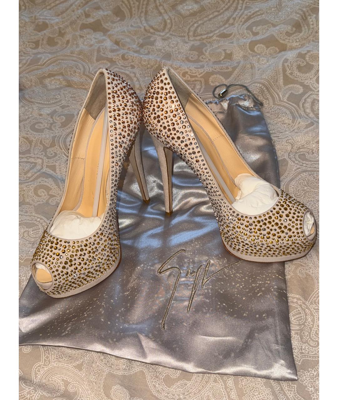 GIUSEPPE ZANOTTI DESIGN Бежевые замшевые туфли, фото 6