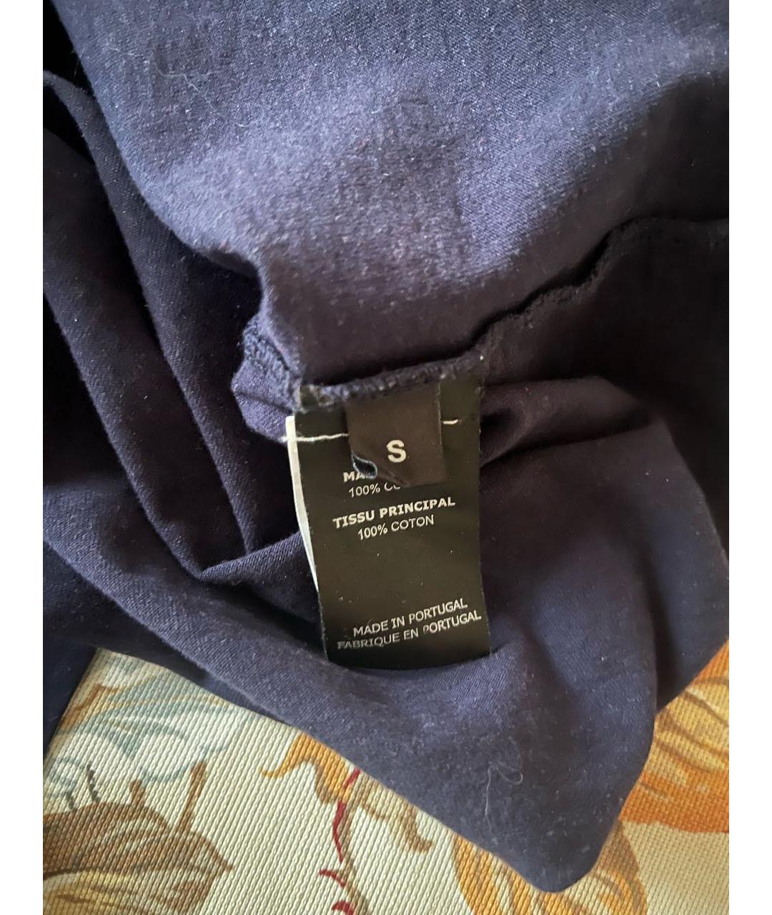 VETEMENTS Темно-синяя хлопковая футболка, фото 4