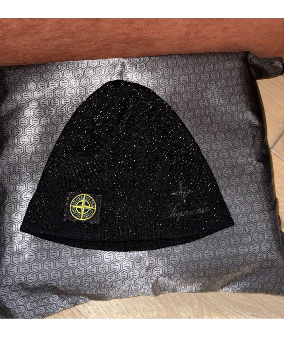 STONE ISLAND Черная шапка, фото 4