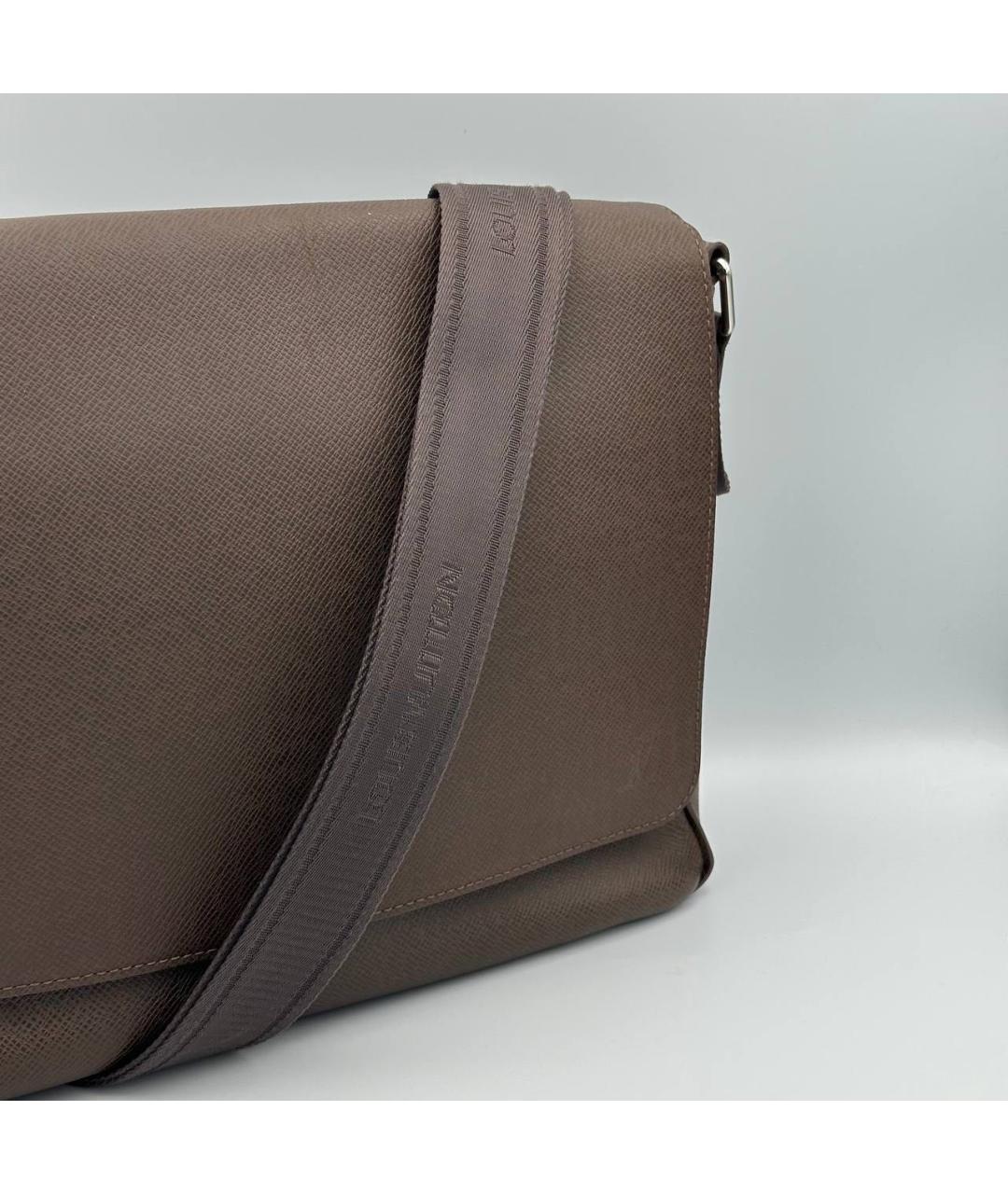 LOUIS VUITTON Коричневая кожаная сумка на плечо, фото 2