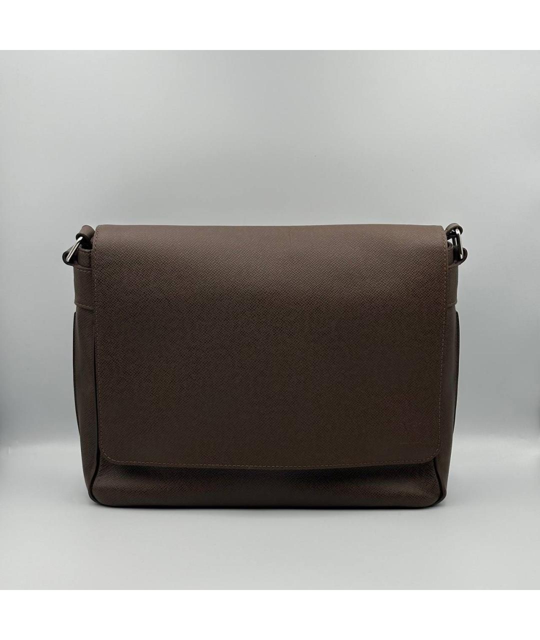 LOUIS VUITTON Коричневая кожаная сумка на плечо, фото 4
