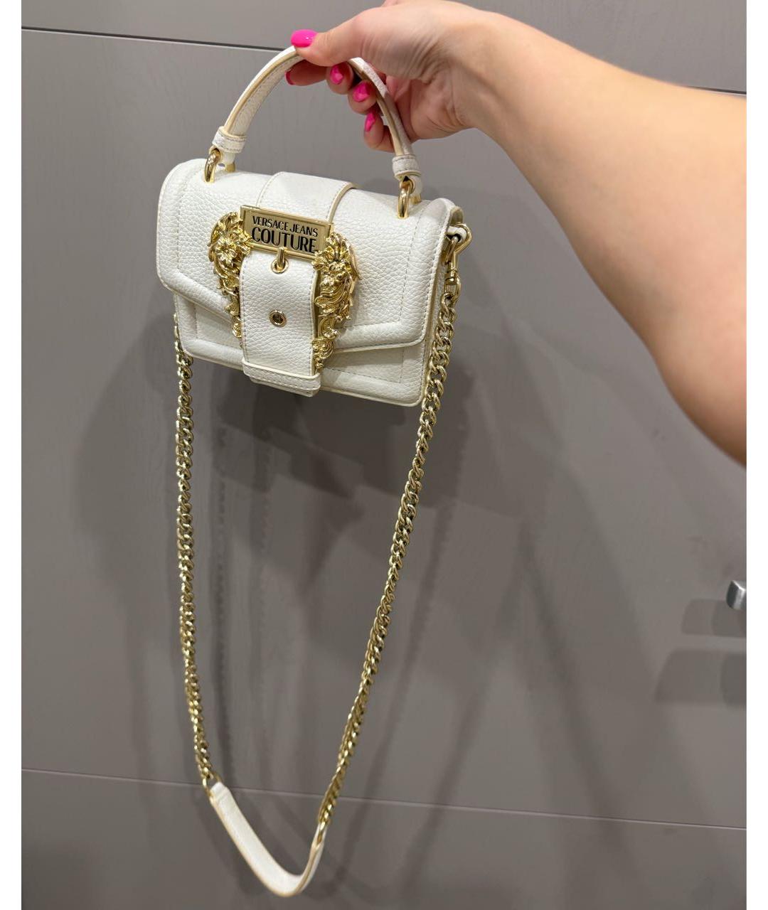VERSACE JEANS COUTURE Белая сумка через плечо из искусственной кожи, фото 2