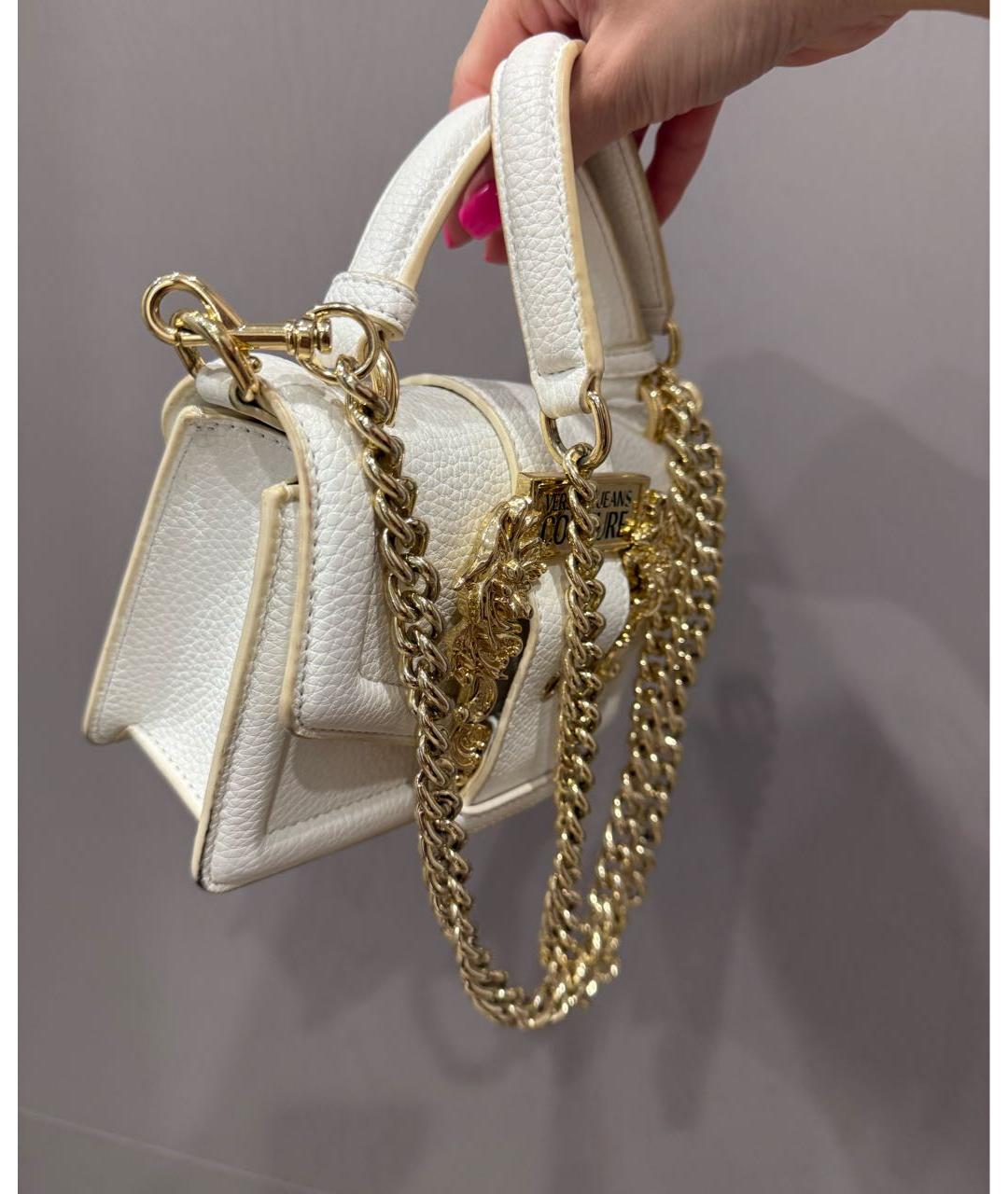 VERSACE JEANS COUTURE Белая сумка через плечо из искусственной кожи, фото 4