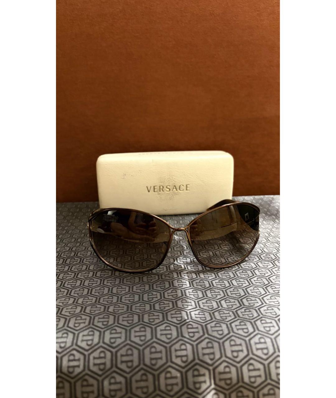 VERSACE Коричневые пластиковые солнцезащитные очки, фото 8