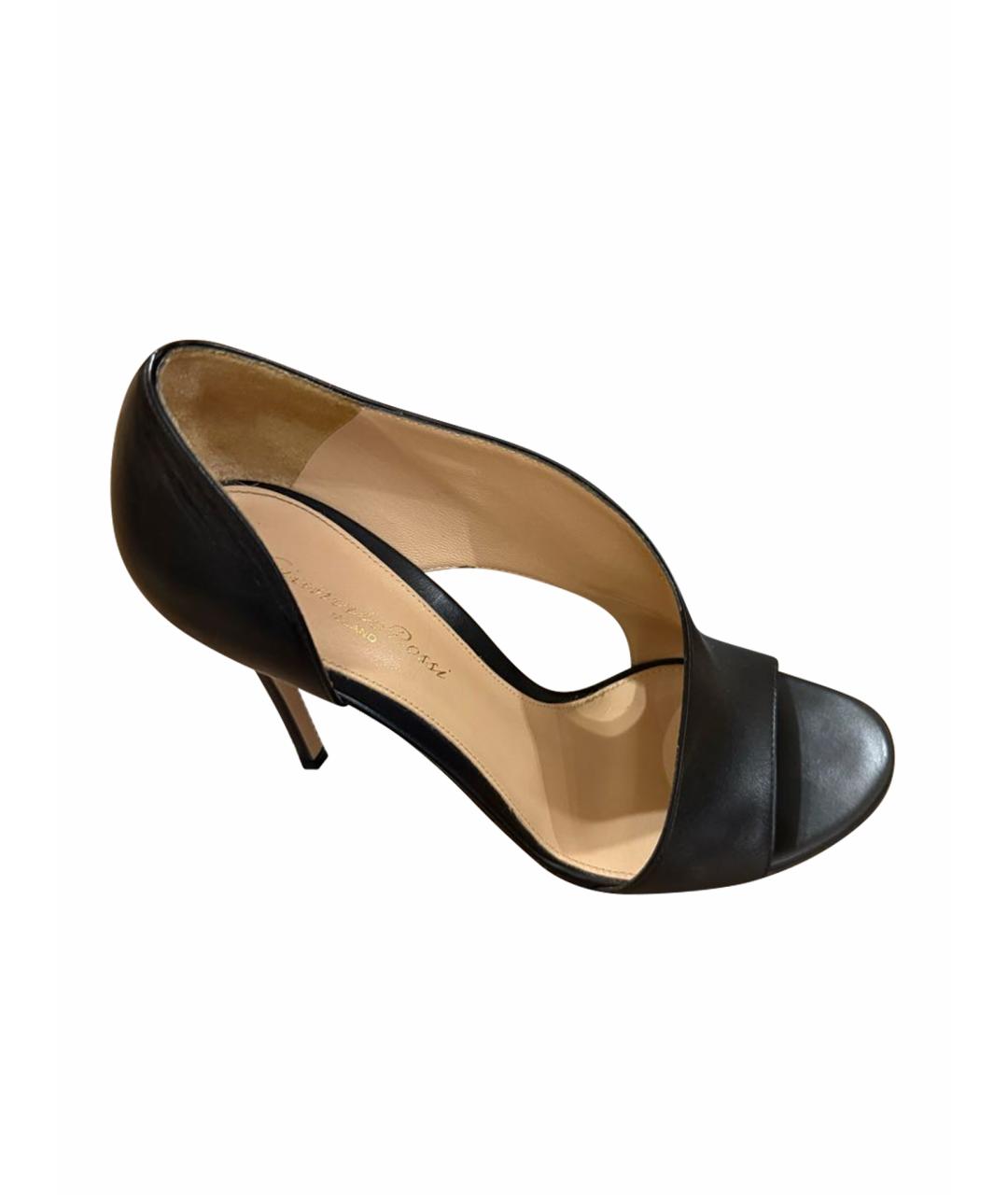 GIANVITO ROSSI Черные кожаные туфли, фото 1