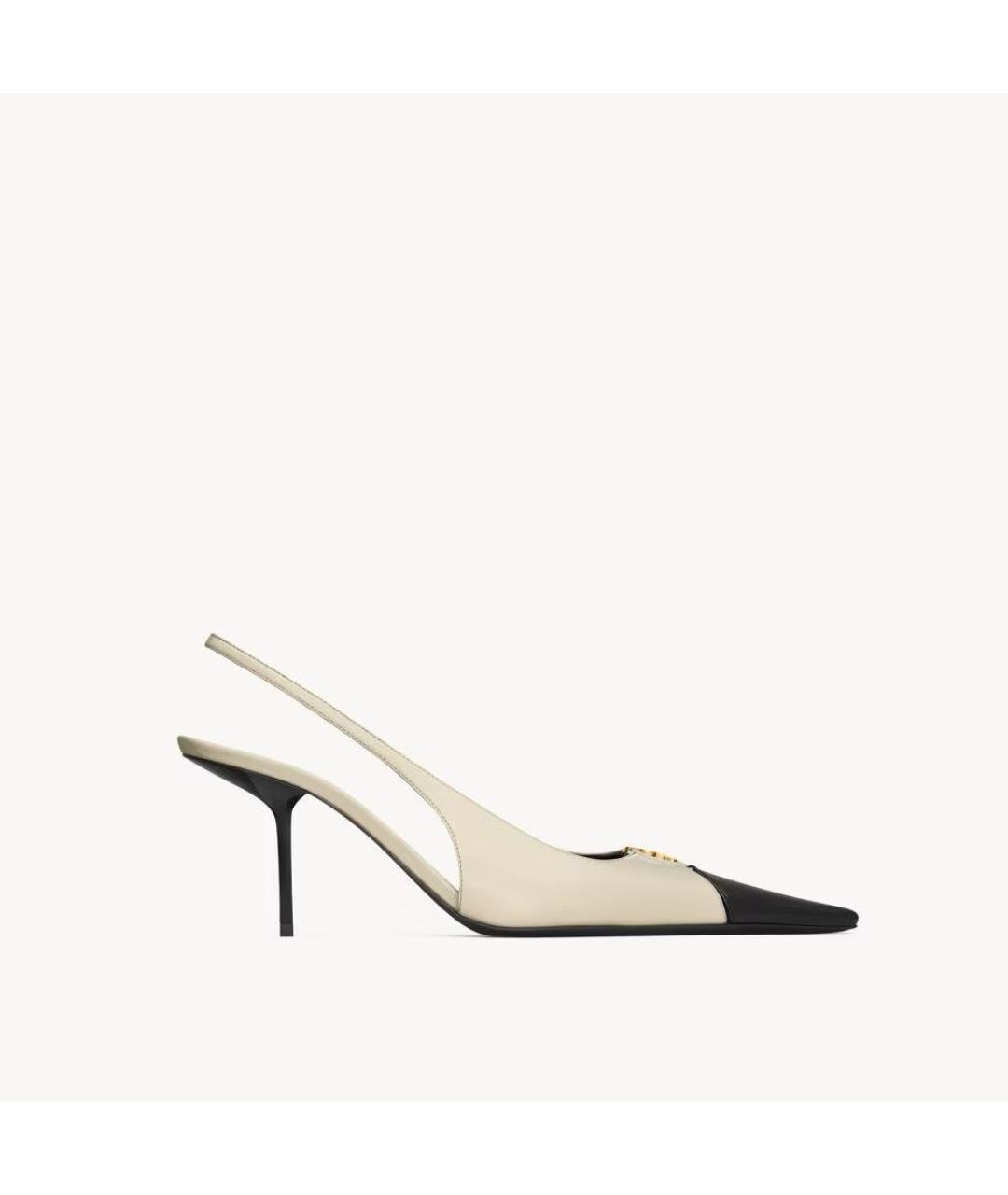 SAINT LAURENT Белые кожаные туфли, фото 9