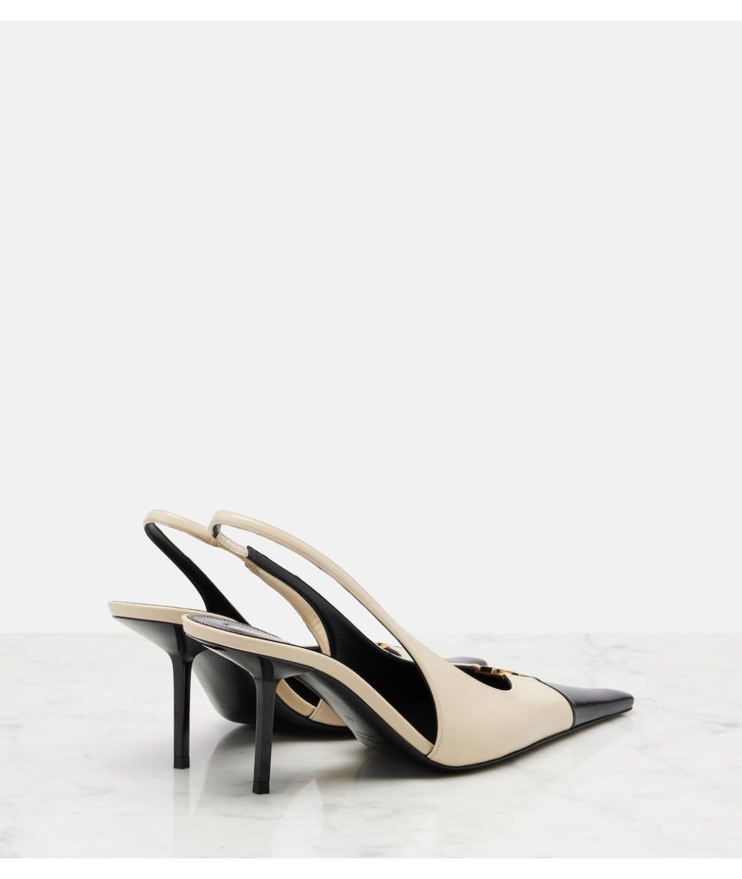 SAINT LAURENT Белые кожаные туфли, фото 4