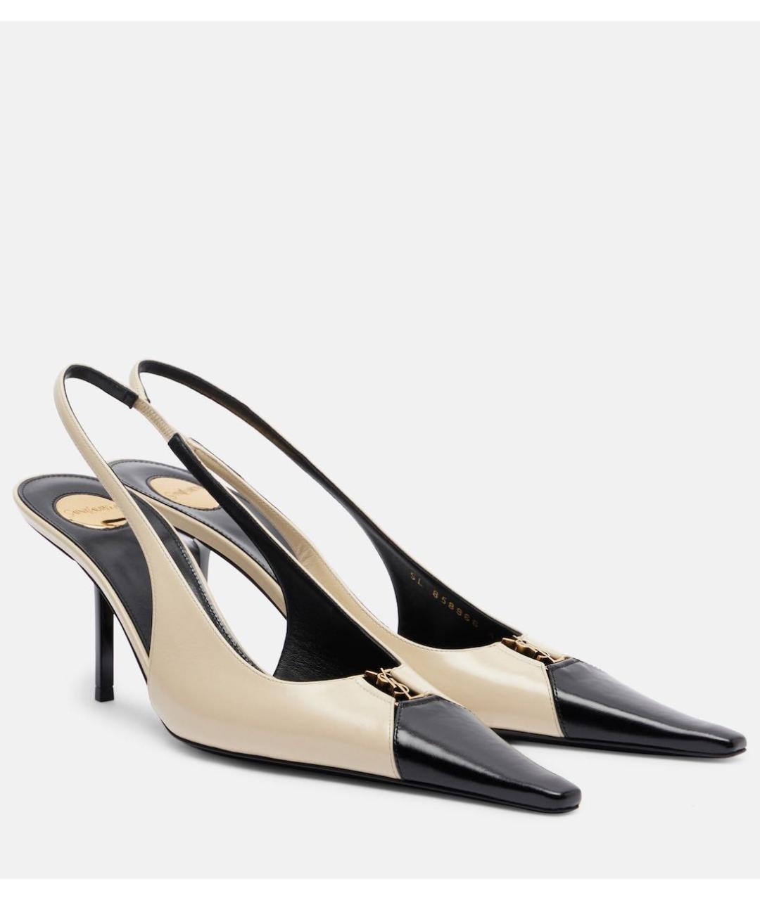 SAINT LAURENT Белые кожаные туфли, фото 3